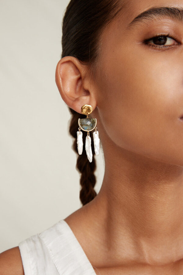 Luna Chandelier Earrings Labradorite Mix