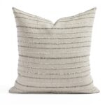 Wren Stripe 22x22 Pillow. Cobblestone